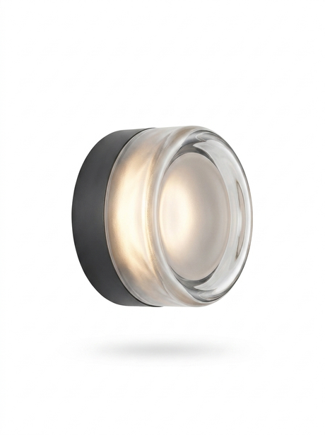 Auralux LED Flush Mount Wall Sconce Dimple Glass — studio white