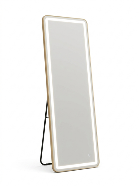 63x20 LED Full Length Floor Mirror with Stand — studio white