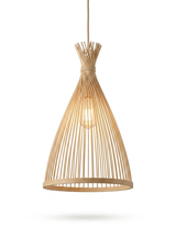 Handwoven Bamboo Rattan Pendant Light — studio white