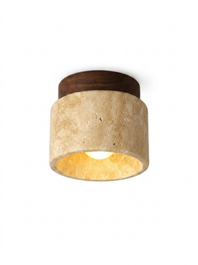 Japanese Style LED Ceiling Light Stone Wood — studio white