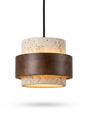 Walnut Wood Stone LED Pendant Lamp — studio white