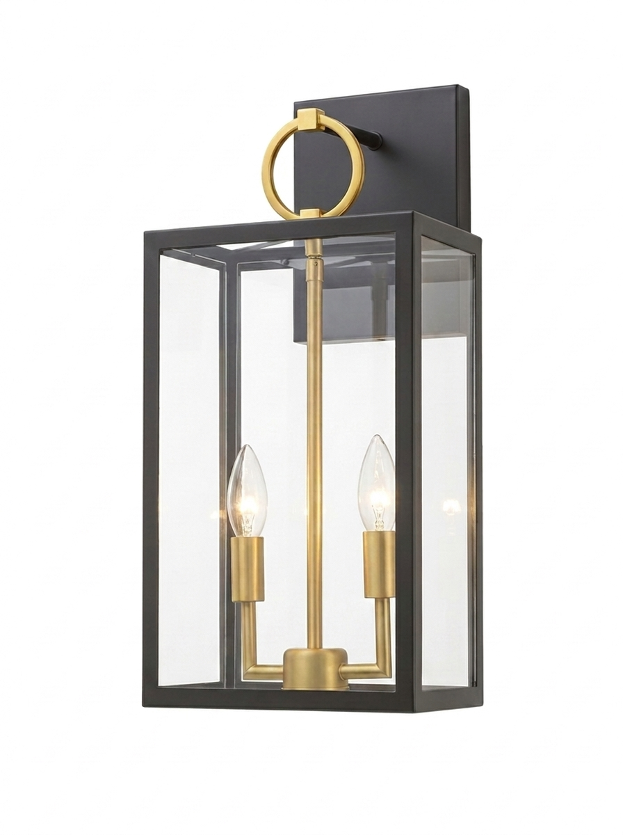 Indoor Wall Sconce with Glass Panels — studio white