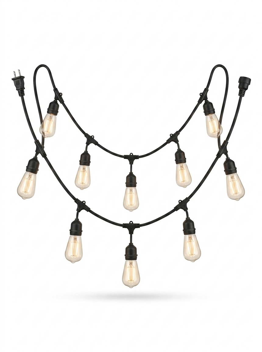 Outdoor String Lights with Edison Bulbs — studio white