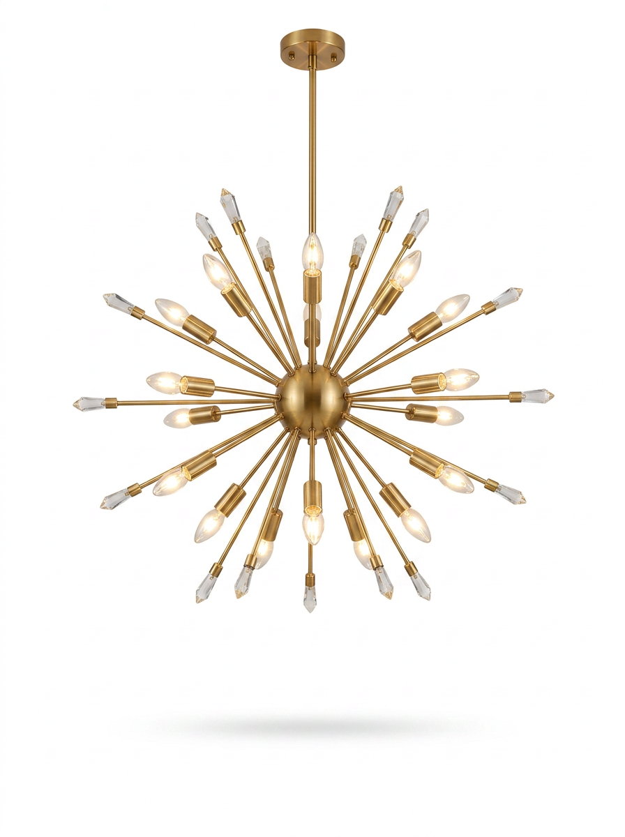 24-Light Crystal Sputnik Chandelier — studio white