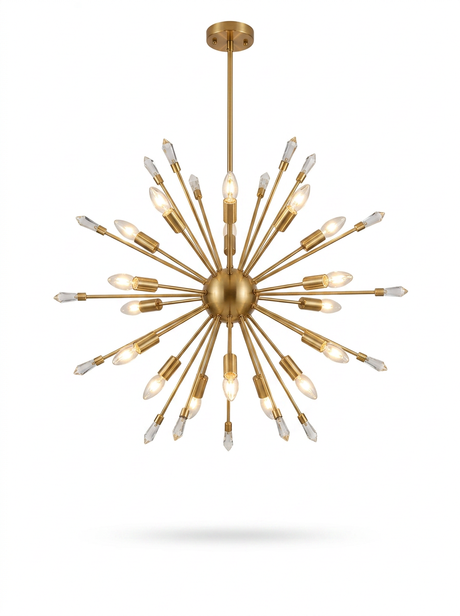 24-Light Crystal Sputnik Chandelier — studio white