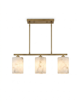 Natural Alabaster Linear Island Chandelier — studio white