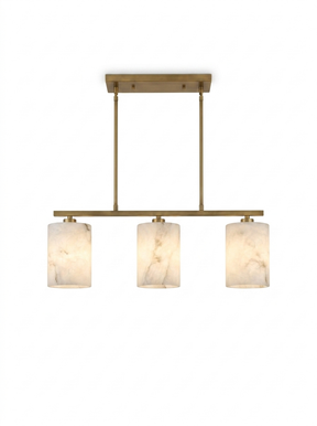 Natural Alabaster Linear Island Chandelier — studio white