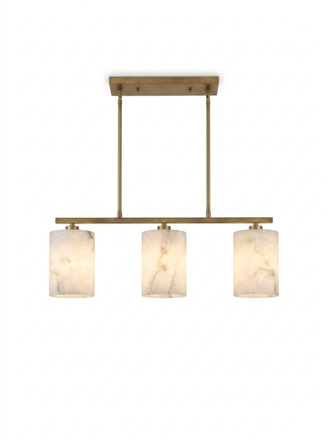 Natural Alabaster Linear Island Chandelier — studio white