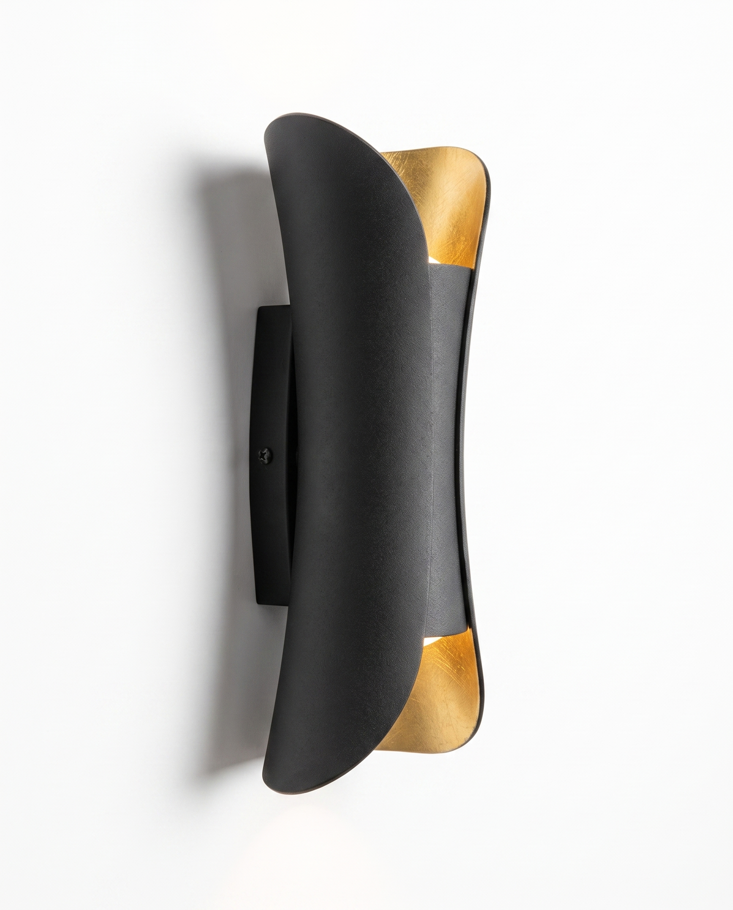 Slim curved side profile and wall mount, close-up on white