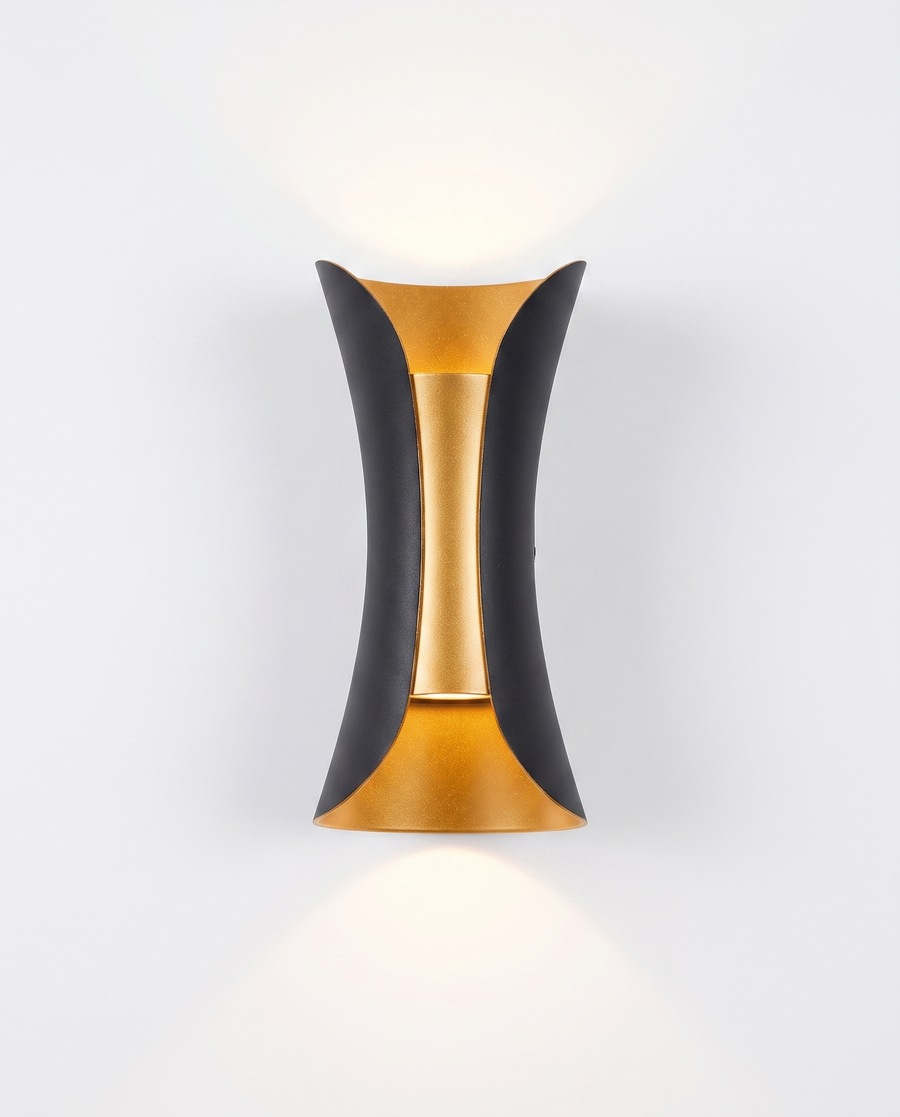 Gebogene LED-Wandleuchte mit Up-&-Down-Licht, IP54