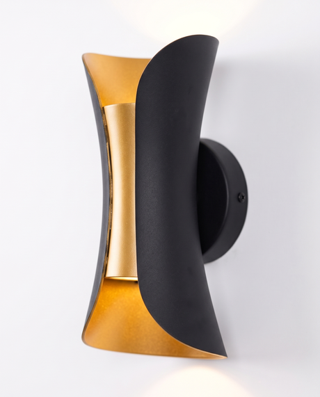 Curved cinched-waist profile and wall mount, close-up on white
