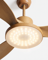 Integrated warm LED light and hub, close-up on white