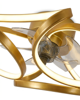 Vinter fandelier gold LED ring and fan blade detail — studio white