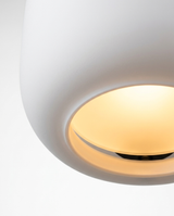 Runa outdoor pendant bottom diffuser glow detail — studio white