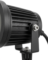 Delia spotlight finned heat-sink housing and tilt knuckle detail — studio white