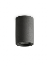 Joss concrete LED downlight in gray-black charcoal finish on a studio white background