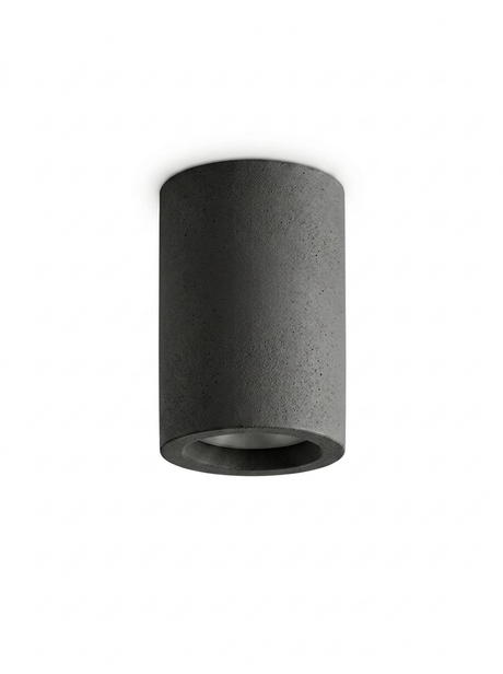 Joss concrete LED downlight in gray-black charcoal finish on a studio white background