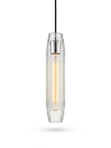 Ansel crystal pendant in iron (chrome) with clear crystal on a studio white background