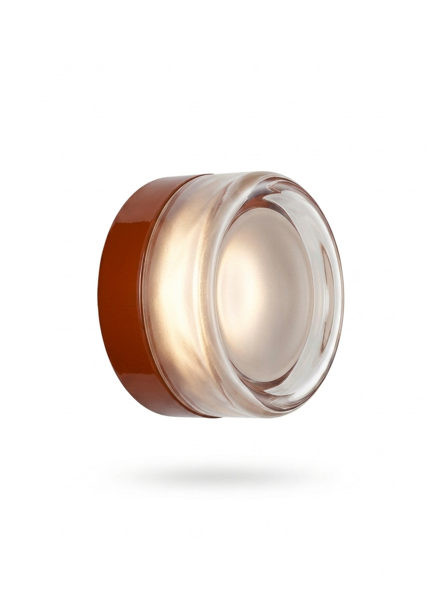 Corin dimple-glass wall sconce in burnt-orange enamel on a studio white background