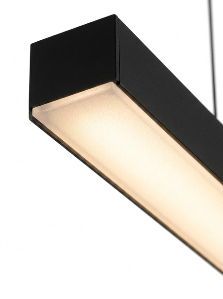 Close-up of the bottom frosted diffuser glowing warm down-light
