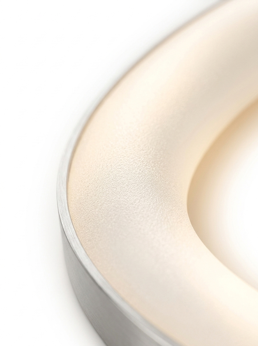 Macro of the frosted acrylic light tube glowing warm