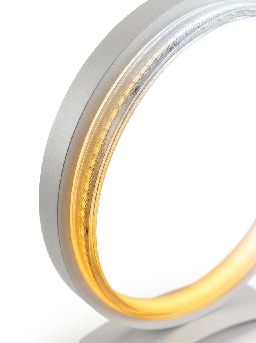Close-up showing the adjustable warm-to-cool color temperature