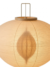 Full ribbed Xuan paper lantern shade glowing warm