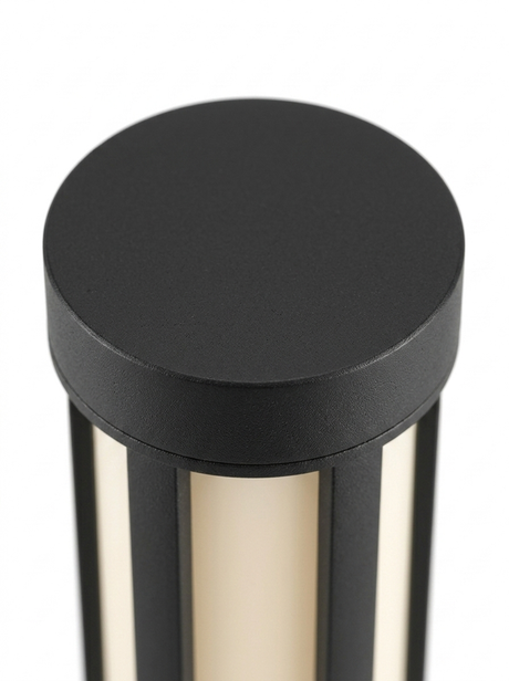 Macro of the matte-black die-cast aluminum top cap