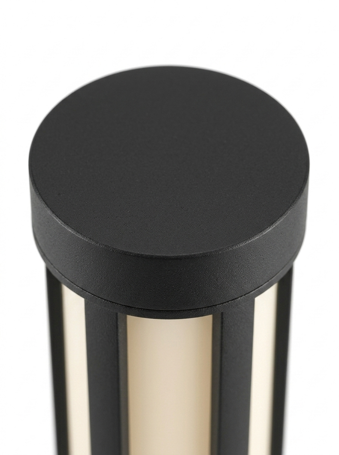Macro of the matte-black die-cast aluminum top cap