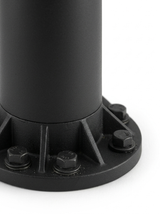 Close-up of the base flange and ground mount
