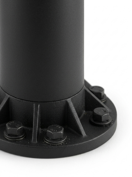 Close-up of the base flange and ground mount