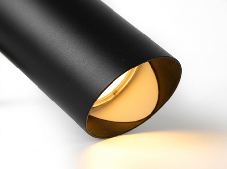 Halo desk lamp tilting cylinder tube close-up
