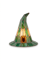 Solin stained glass witch-hat lamp in green