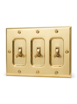 Ansel solid brass toggle switch 3-gang