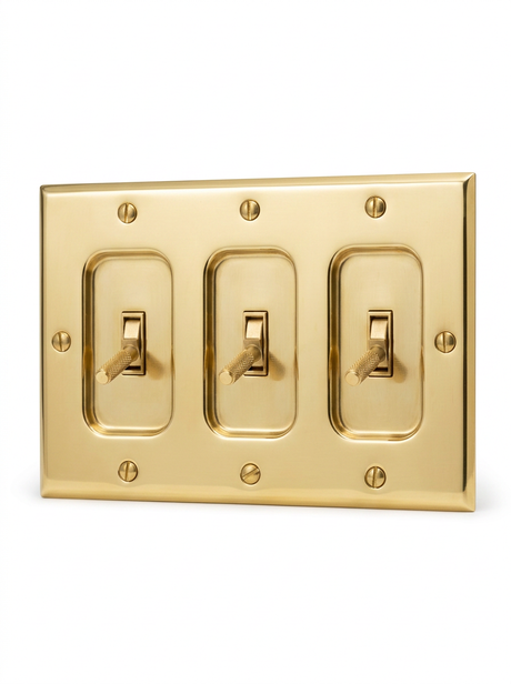 Ellis solid brass toggle switch 3-gang