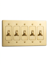 Ansel solid brass toggle switch 5-gang