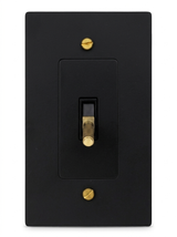 Ansel night black with brass toggle switch 1-gang