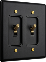 Ansel night black with brass toggle switch 2-gang