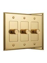 Rhone solid brass rotary dimmer 3-gang