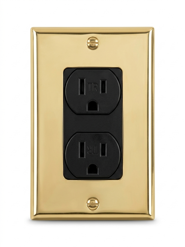 Voss solid brass standard duplex outlet