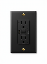 Voss night black with brass USB outlet