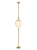 Elin floor-to-ceiling brass globe pole lamp studio