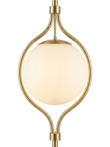 Elin frosted globe in brass ring bracket close-up