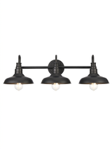 Doria 3-light matte-black farmhouse gooseneck vanity light studio