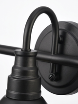 Doria gooseneck arm and round wall backplate close-up