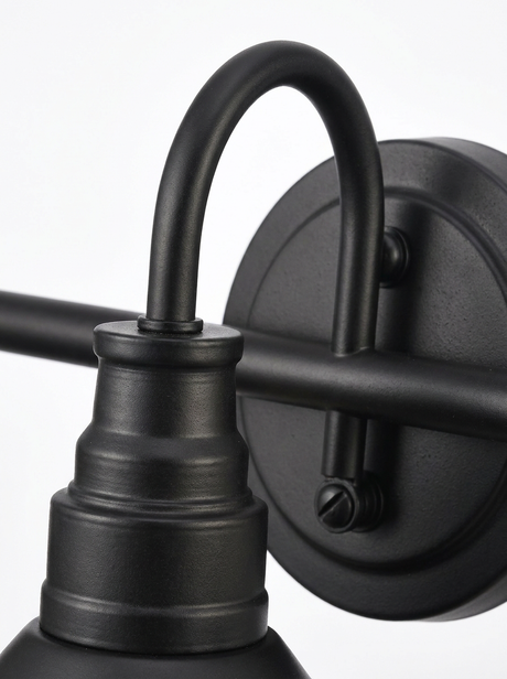 Doria gooseneck arm and round wall backplate close-up