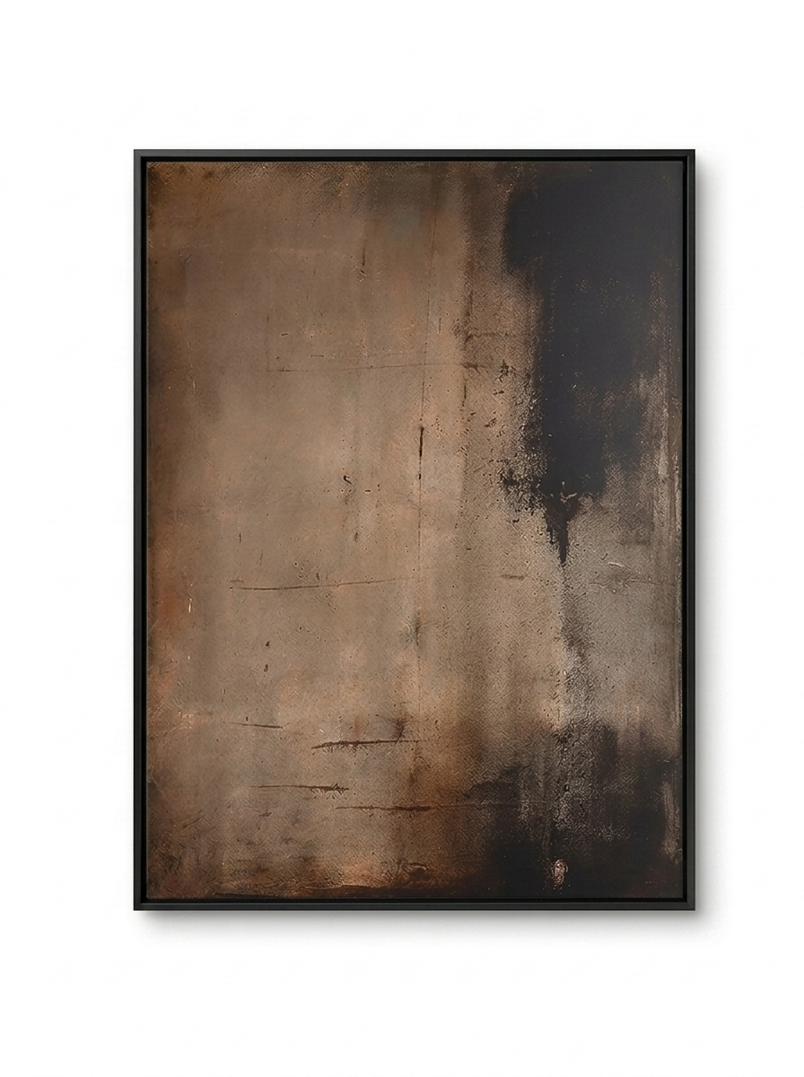 Esker abstract canvas in a black floating frame — studio