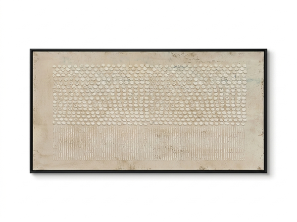 Dovre textured canvas in a black floating frame — studio