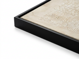 Dovre black frame corner and canvas edge close-up
