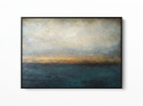 Havre seascape canvas in a black floating frame — studio